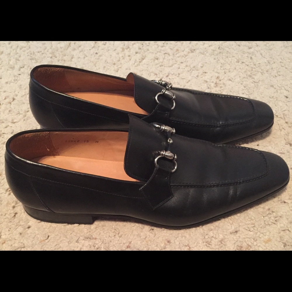 Preowned size 15 (US) Magnanni horse-bit loafer.